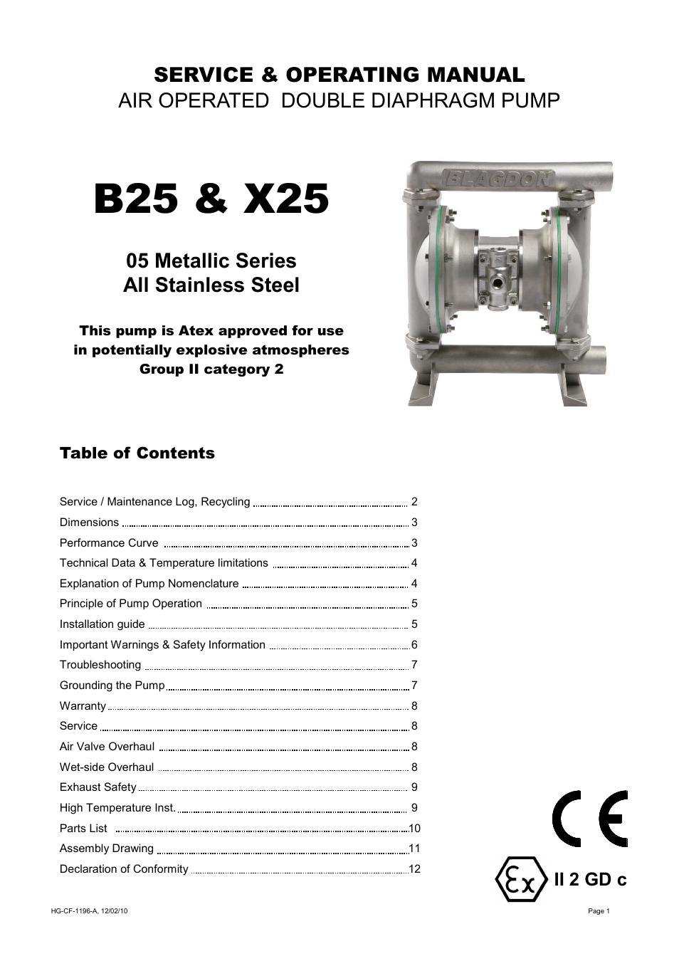 Blagdon Pump X25 Metallic User Manual | 12 pages