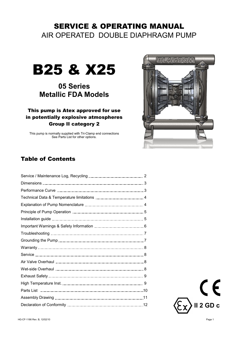 Blagdon Pump X25 FDA User Manual | 12 pages