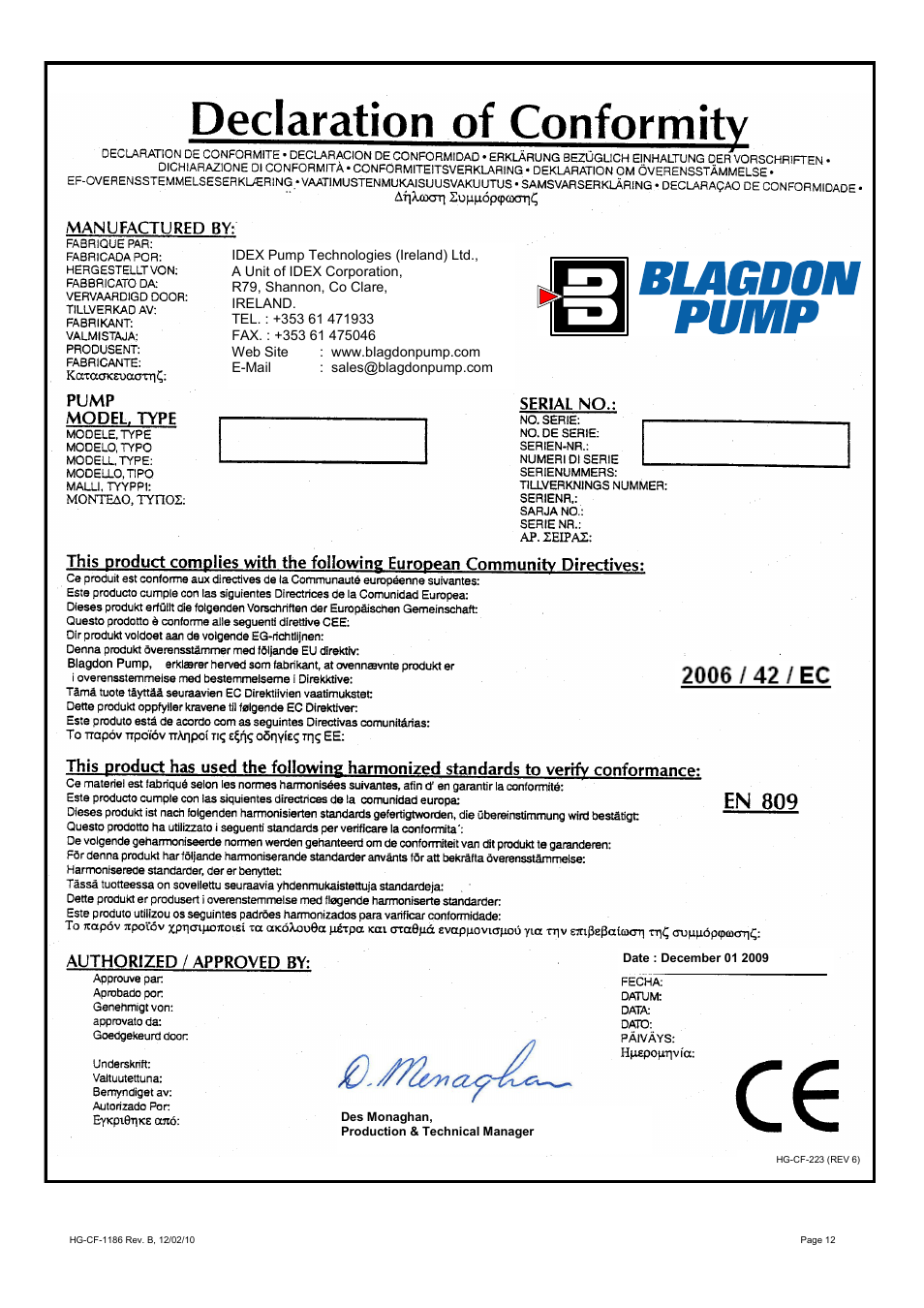 Blagdon Pump X25 FDA User Manual | Page 12 / 12