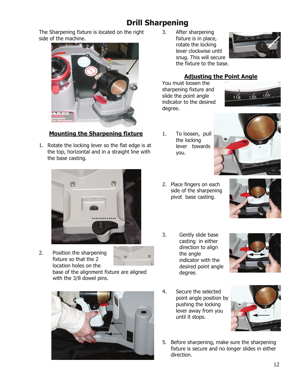 Drill sharpening | Darex XT-3000A User Manual | Page 14 / 90