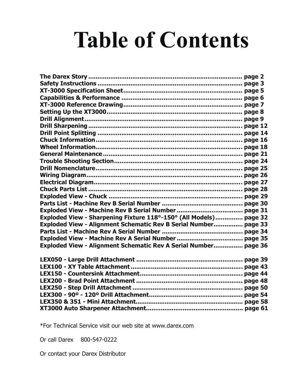 Darex XT-3000A User Manual | Page 3 / 90