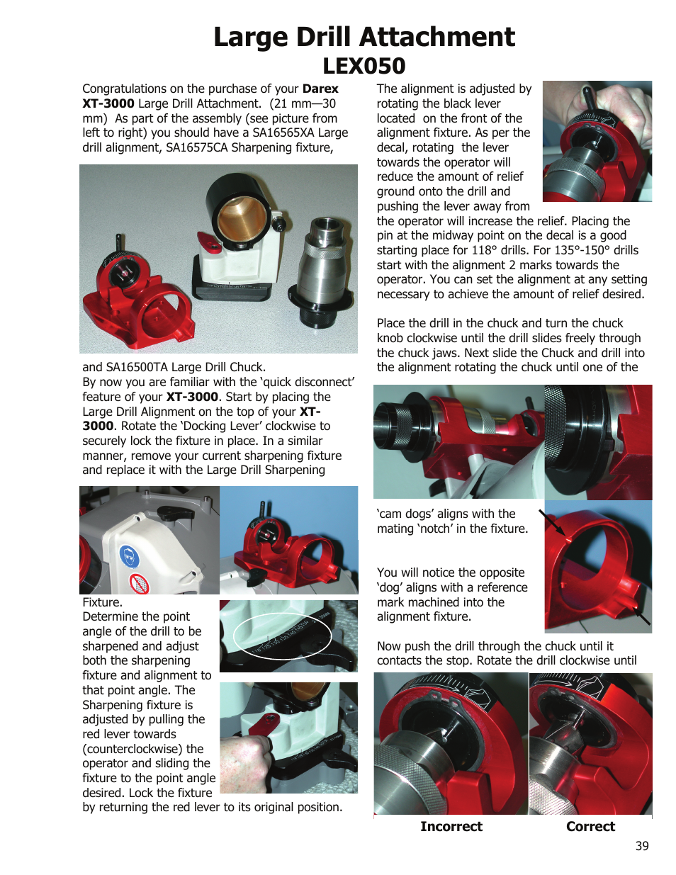 Large drill attachment, Lex050 | Darex XT-3000A User Manual | Page 41 / 90