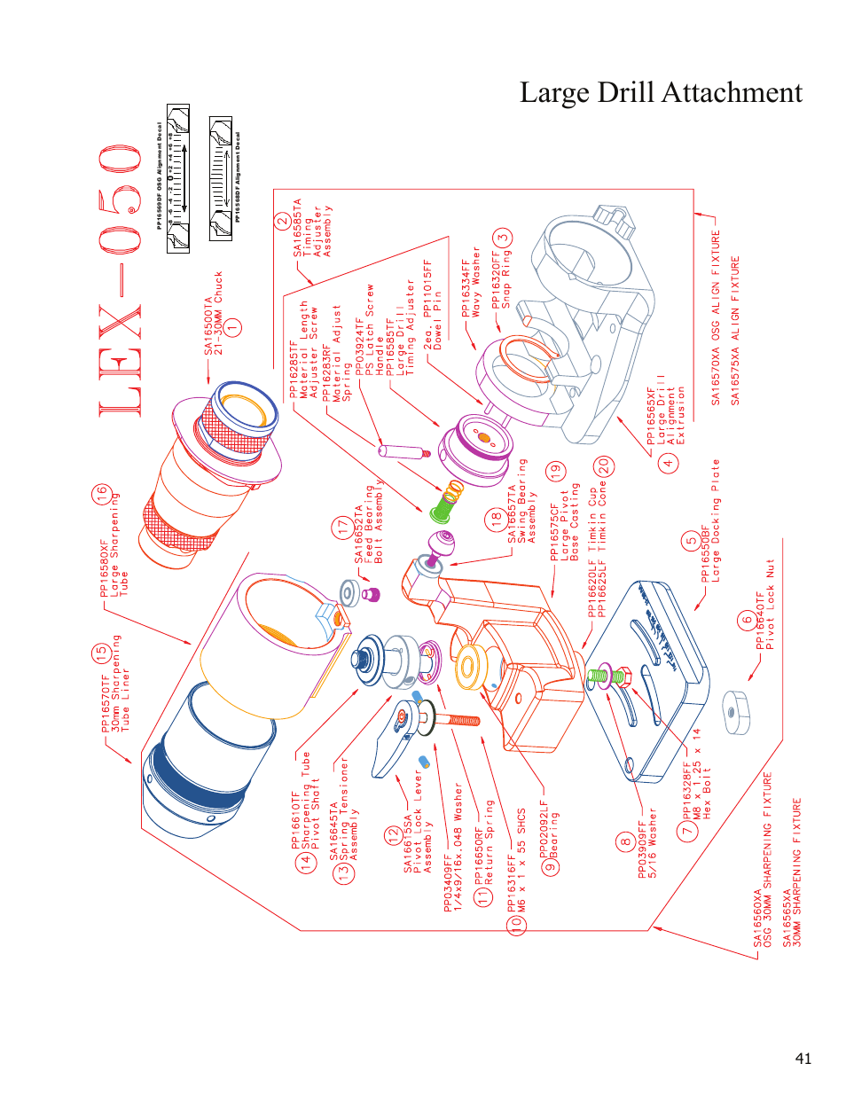 Large drill attachment | Darex XT-3000A User Manual | Page 43 / 90
