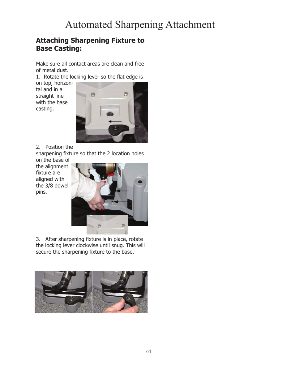 Automated sharpening attachment | Darex XT-3000A User Manual | Page 66 / 90