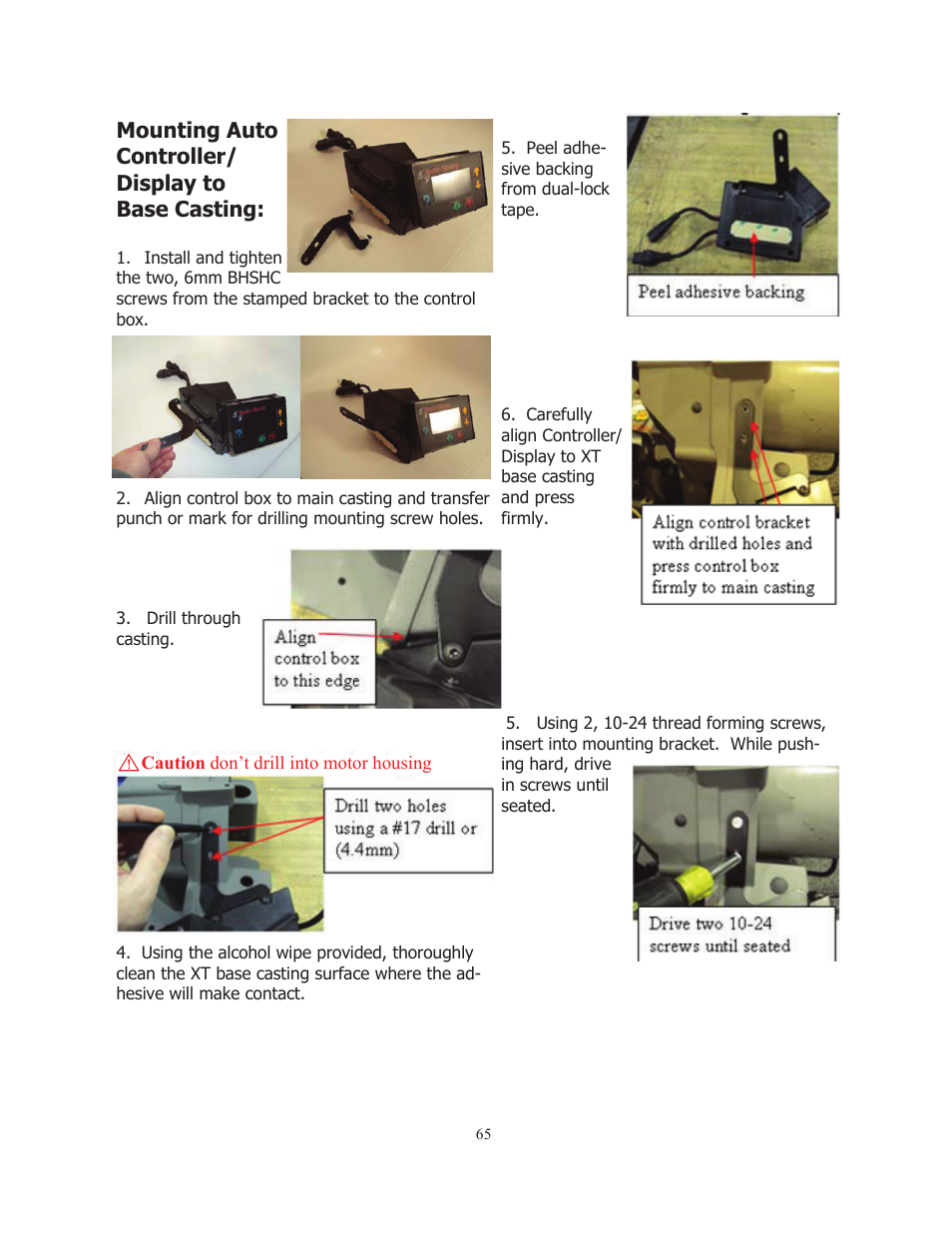 Mounting auto controller/ display to base casting | Darex XT-3000A User Manual | Page 67 / 90