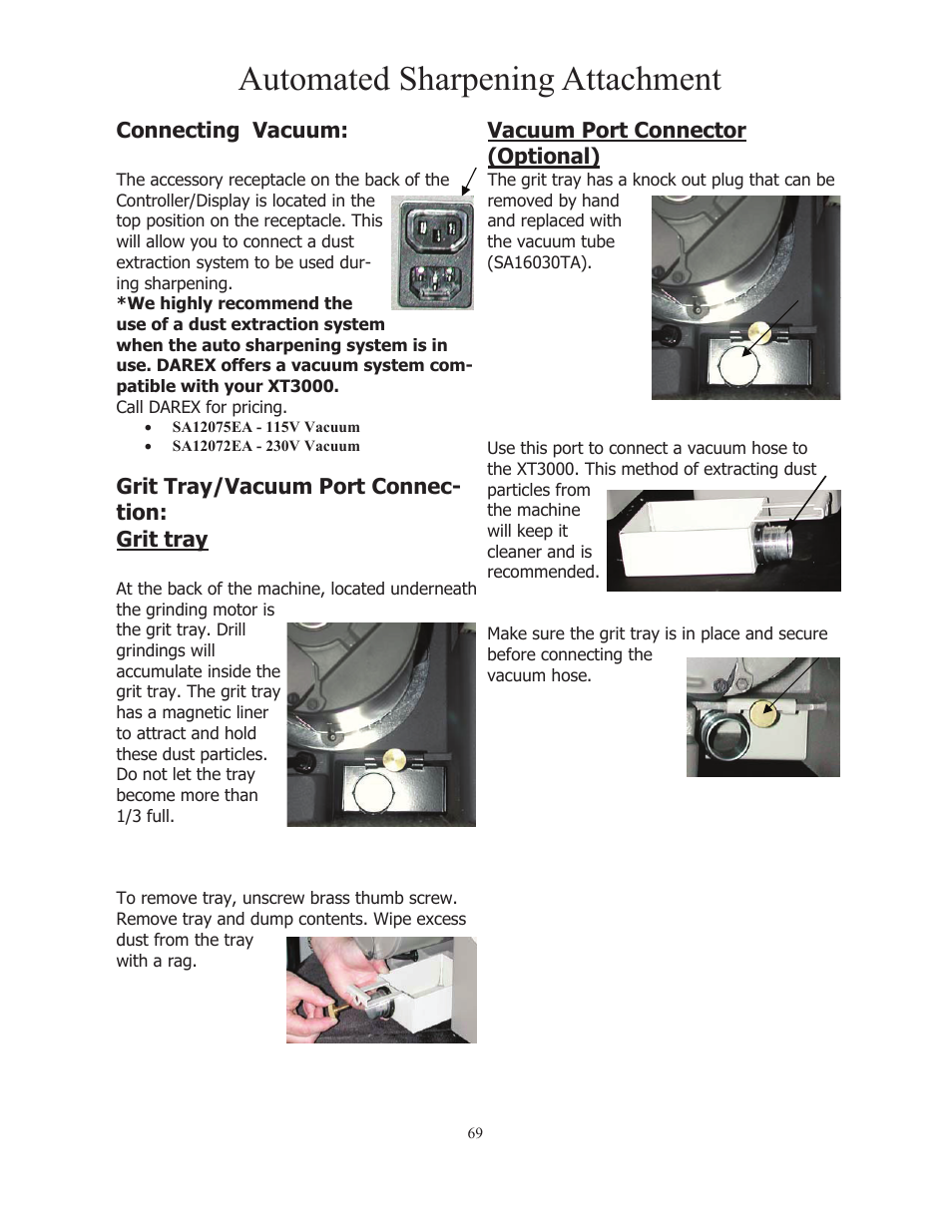 Automated sharpening attachment | Darex XT-3000A User Manual | Page 71 / 90