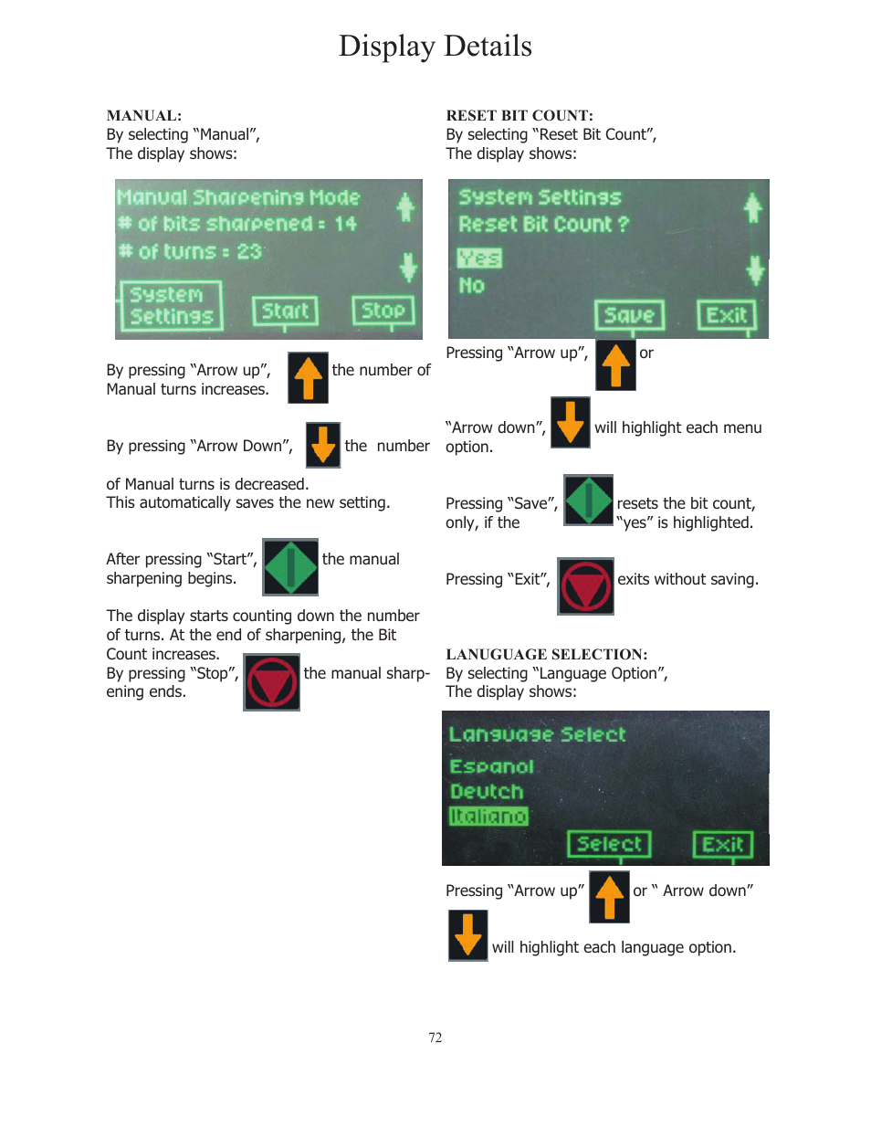 Display details | Darex XT-3000A User Manual | Page 74 / 90