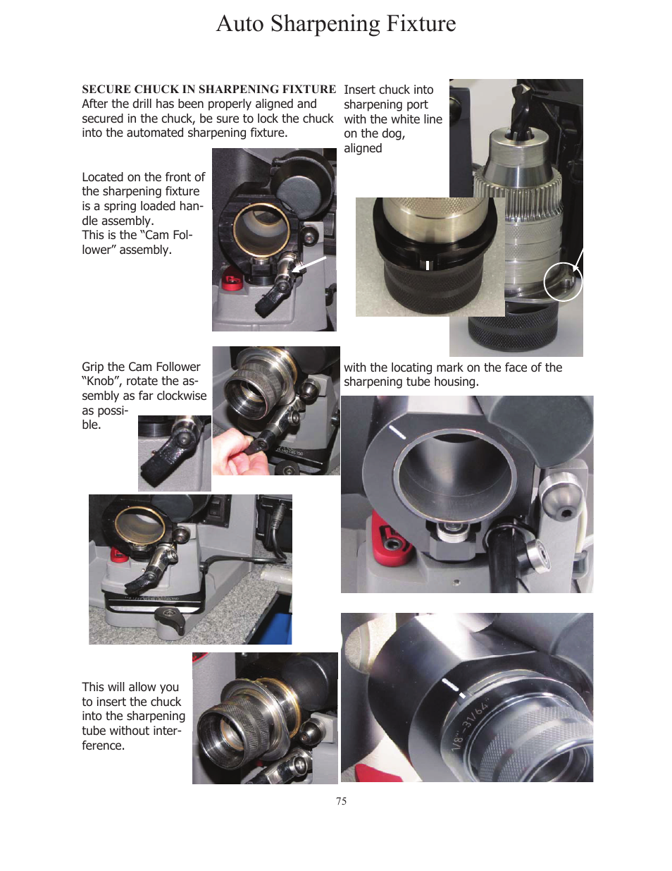 Auto sharpening fixture | Darex XT-3000A User Manual | Page 77 / 90