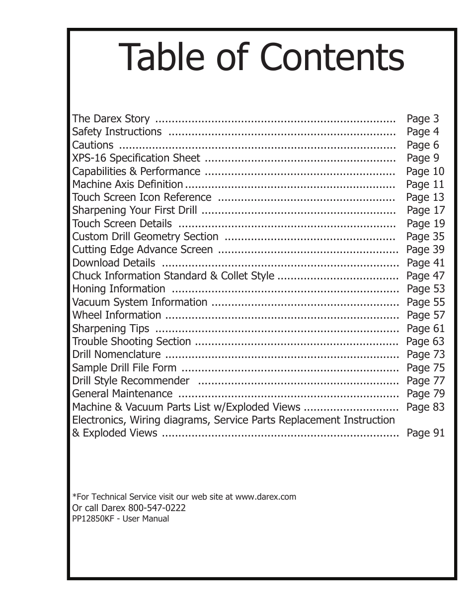 Darex XPS-16 Operating Instructions User Manual | Page 2 / 128