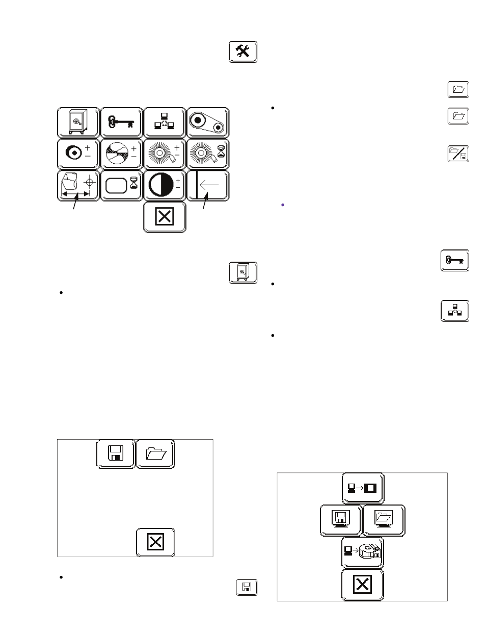 Tools, offset & mainte- nance screen selector, Permanent file save screen selector, Privacy code key | Down load screen selector | Darex XPS-16 Operating Instructions User Manual | Page 27 / 128