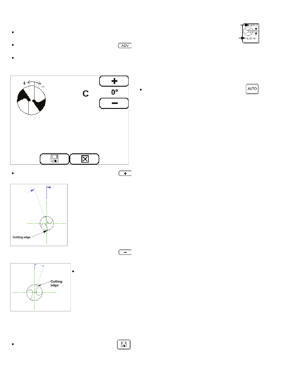 Cutting edge advance screen | Darex XPS-16 Operating Instructions User Manual | Page 40 / 128