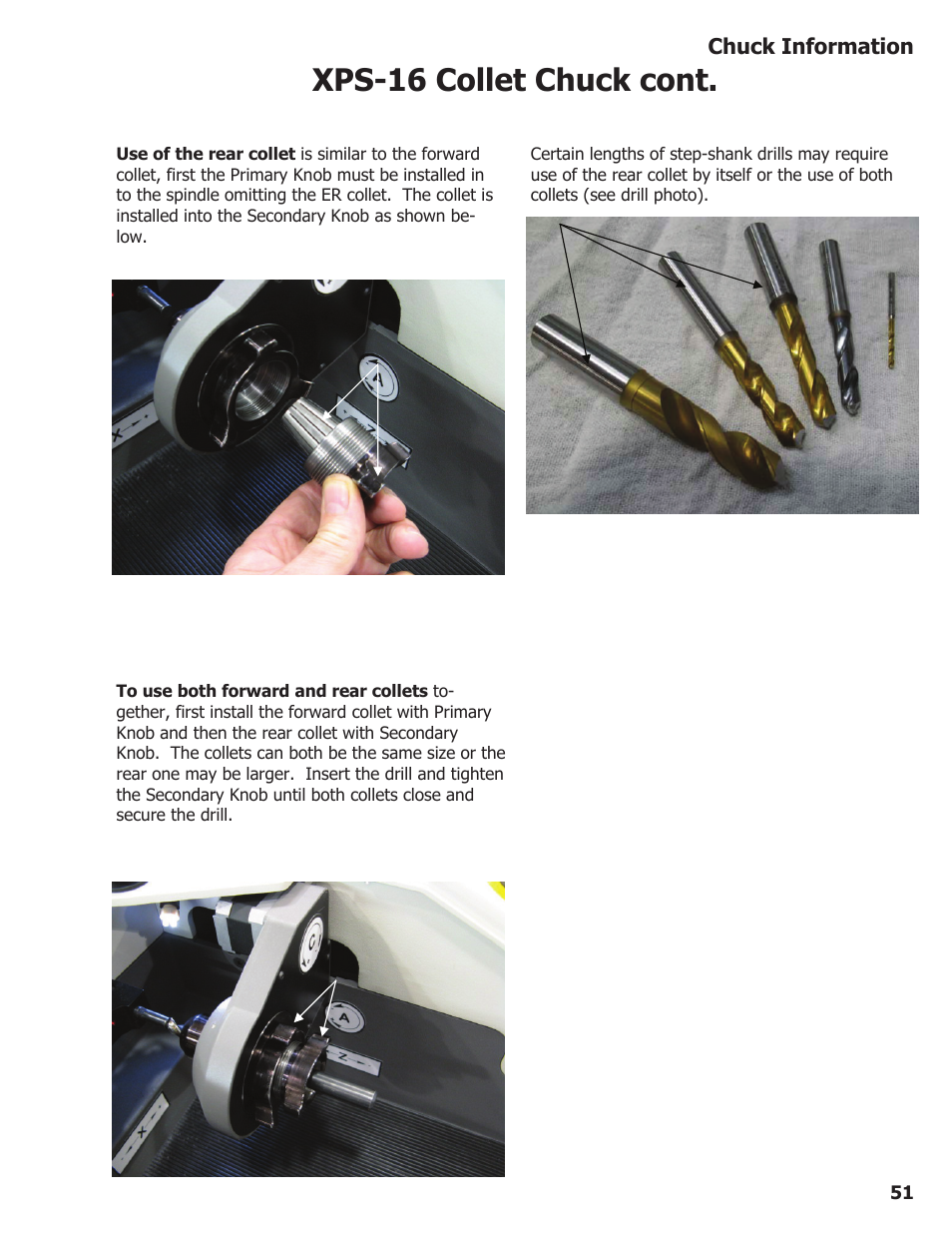 Xps-16 collet chuck cont | Darex XPS-16 Operating Instructions User Manual | Page 51 / 128