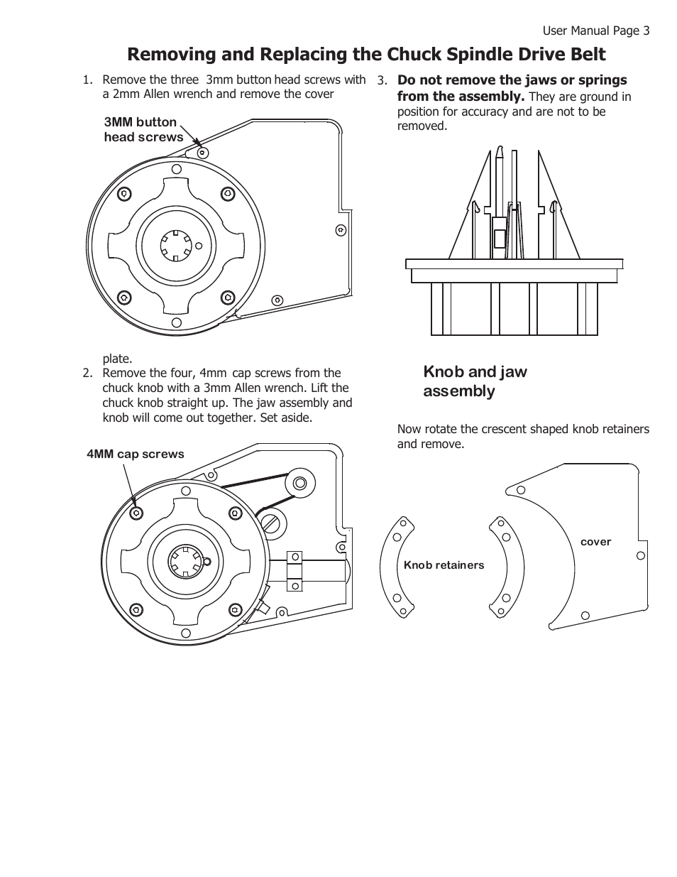 Knob and jaw assembly | Darex XPS-16 Operating Instructions User Manual | Page 98 / 128
