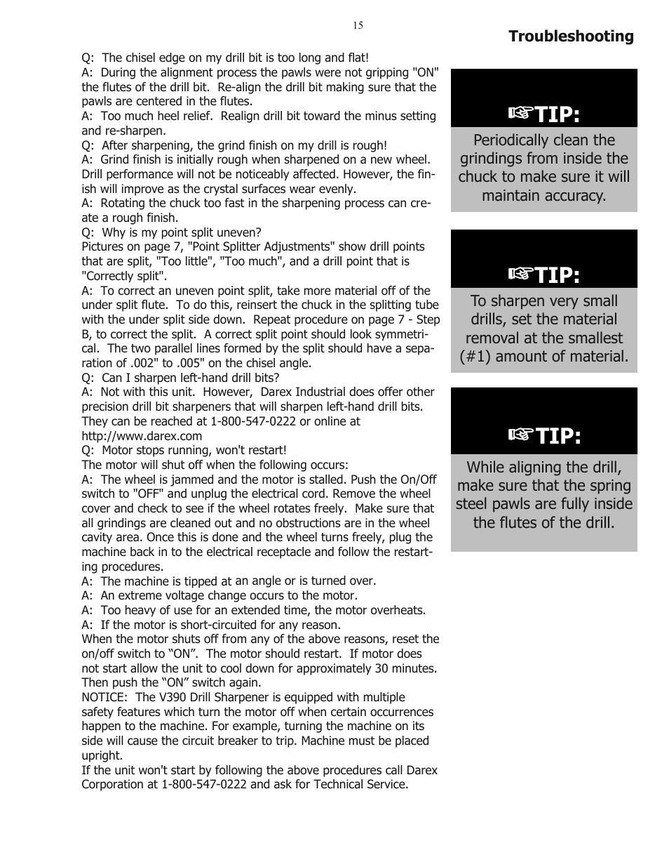 Darex V-390 User Manual | Page 15 / 20