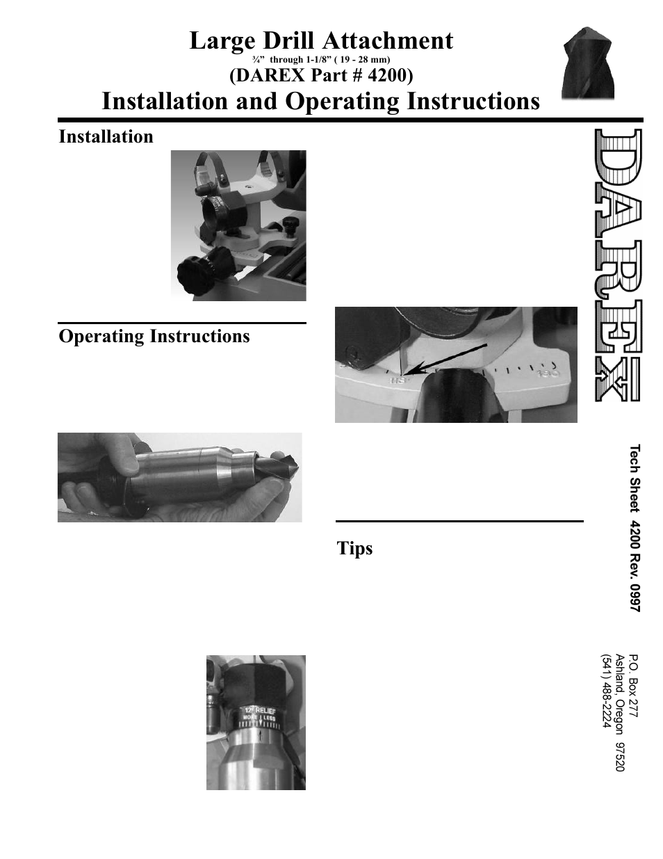 Darex 4200 Large Drill Attachment User Manual | 1 page