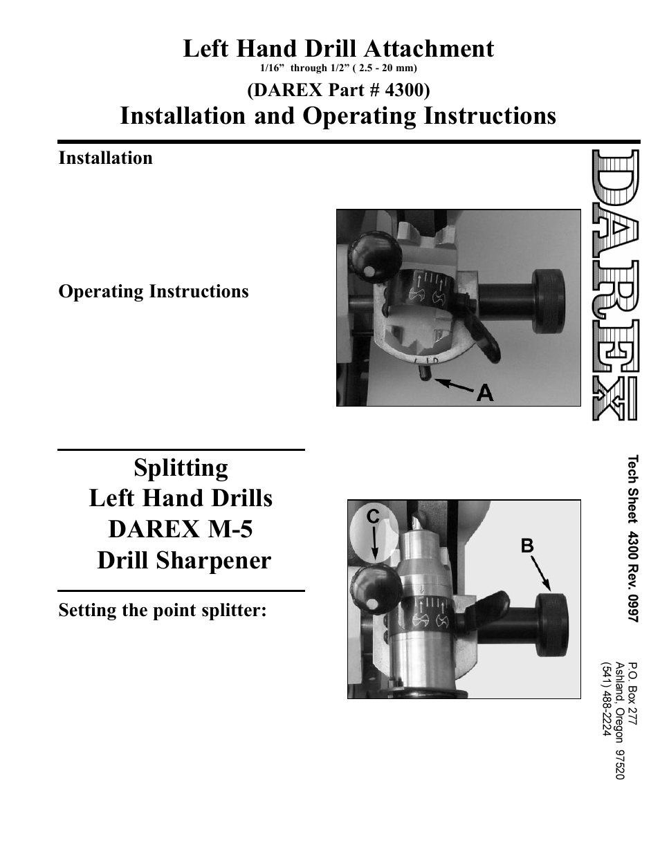 Darex 4300 Large Drill Attachment User Manual | 1 page