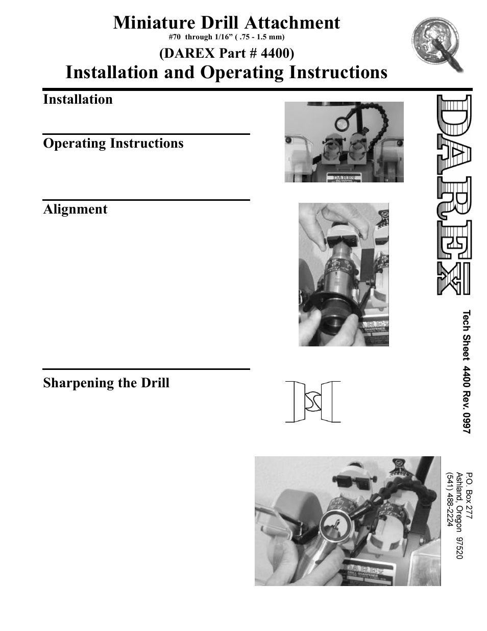 Darex 4400 Miniature Drill Attachment User Manual | 1 page