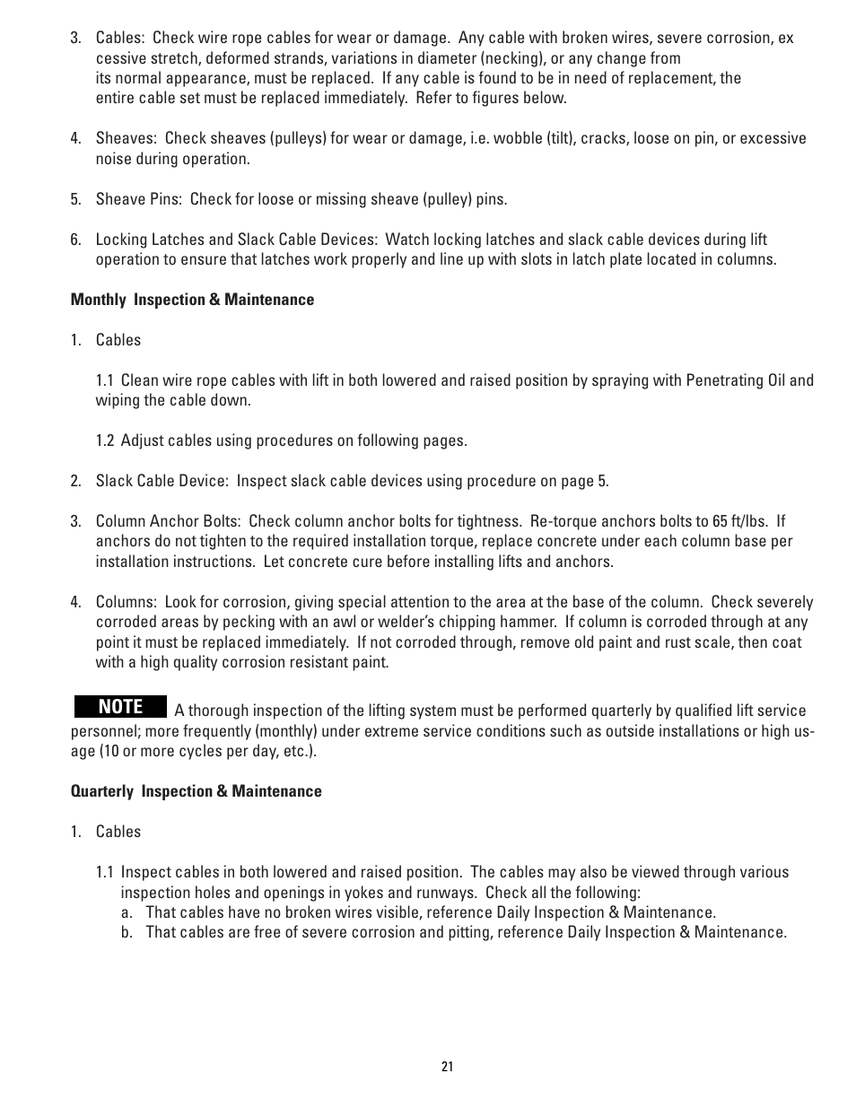 Direct Lift PP8S User Manual | Page 21 / 36