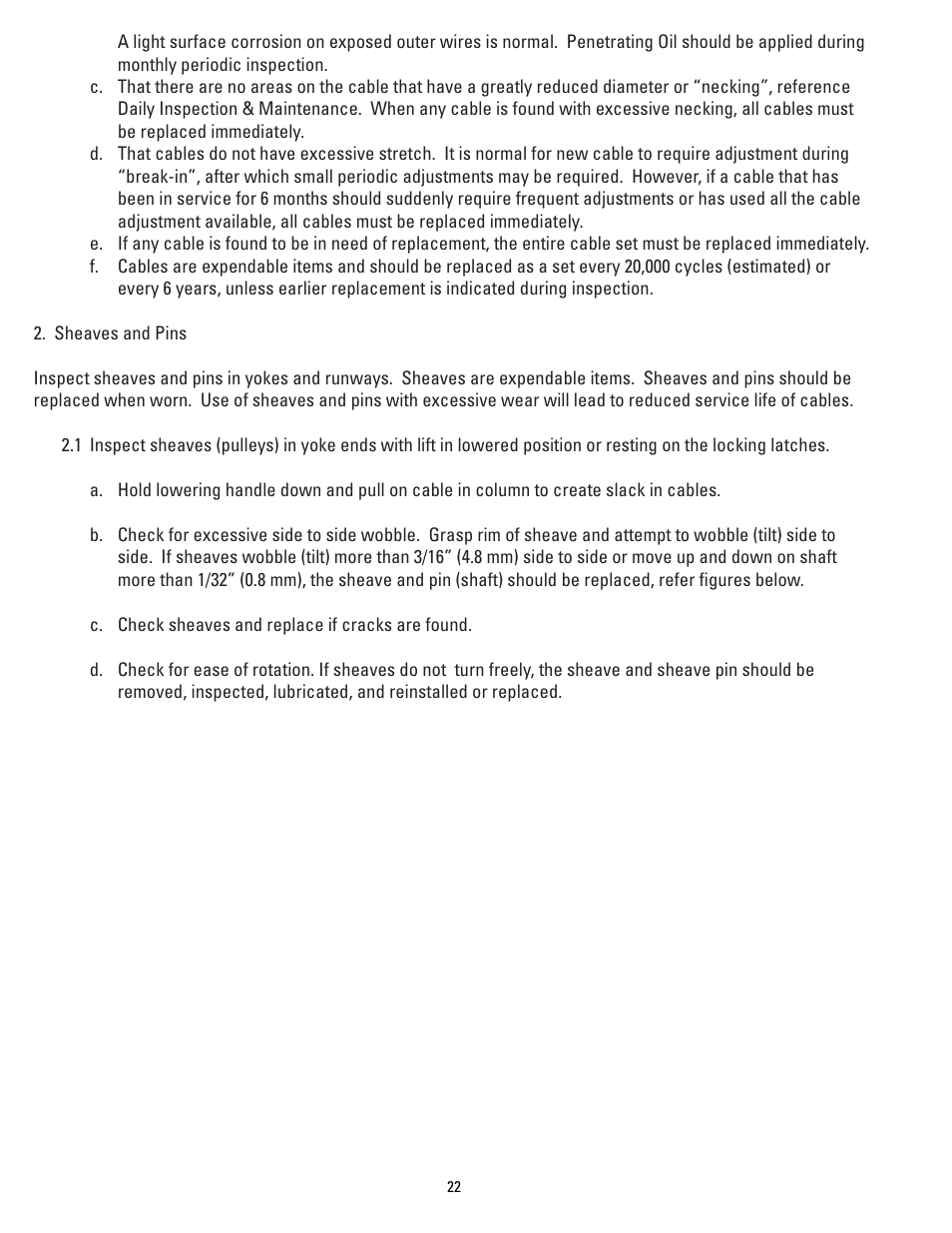 Direct Lift PP8S User Manual | Page 22 / 36