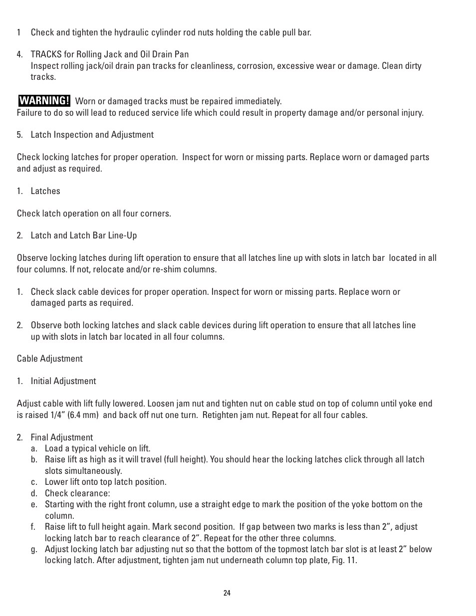 Direct Lift PP8S User Manual | Page 24 / 36