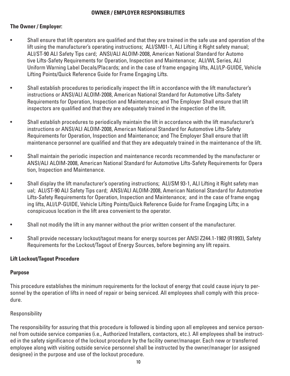 Direct Lift PP8 Plus Long User Manual | Page 10 / 32