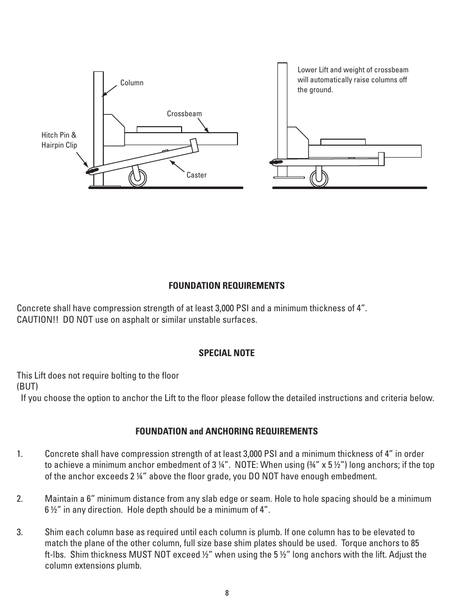 Direct Lift PP8 Plus Long User Manual | Page 8 / 32