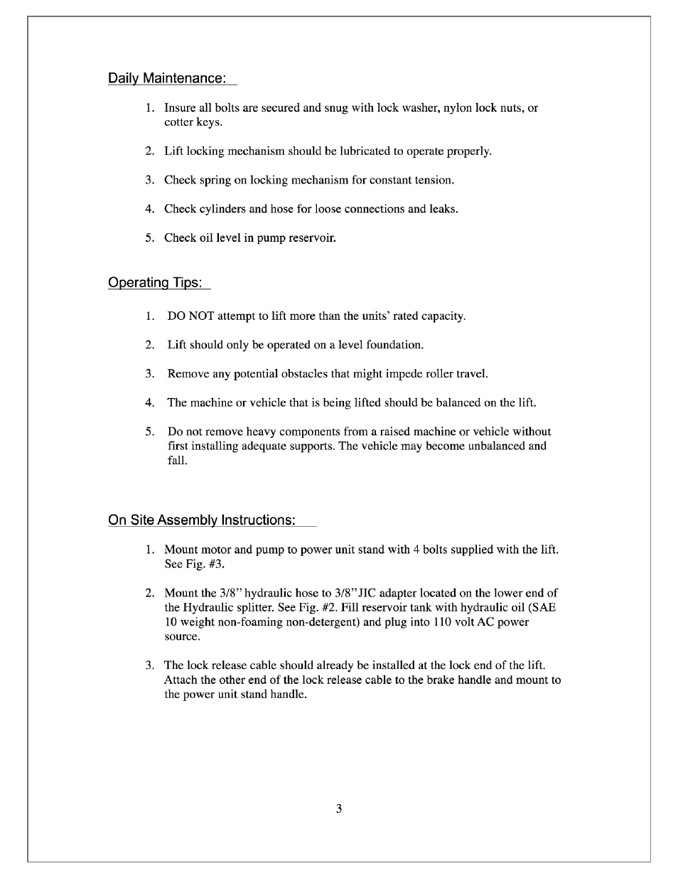 Direct Lift PRO-6MR User Manual | Page 3 / 13