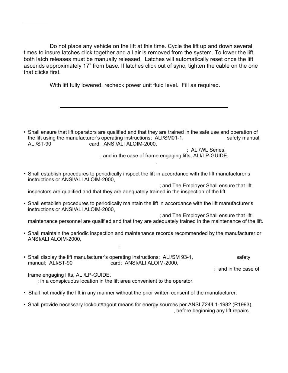 Owner / employer responsibilities | Direct Lift HR8000 User Manual | Page 15 / 32