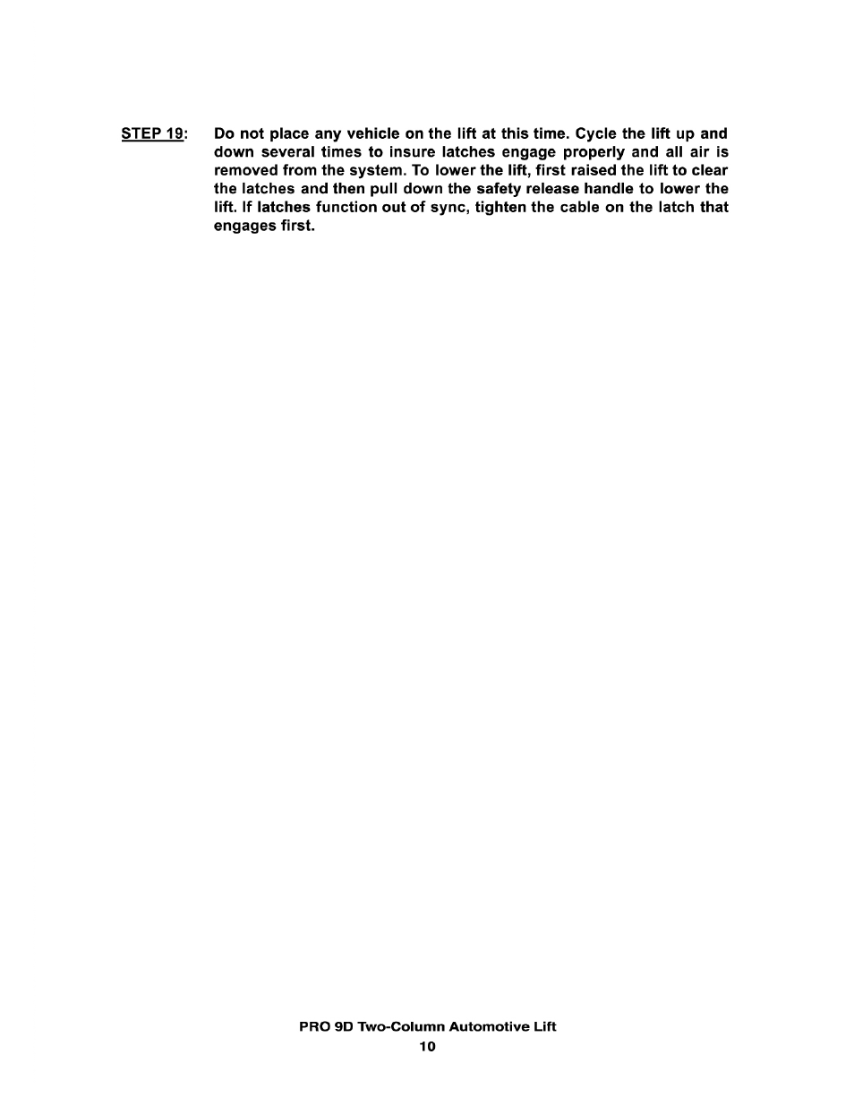 Direct Lift PRO9D User Manual | Page 11 / 29