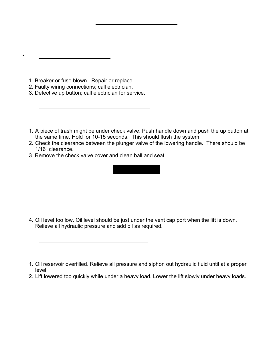 Troubleshooting, Warning | Direct Lift Pro9F User Manual | Page 21 / 32