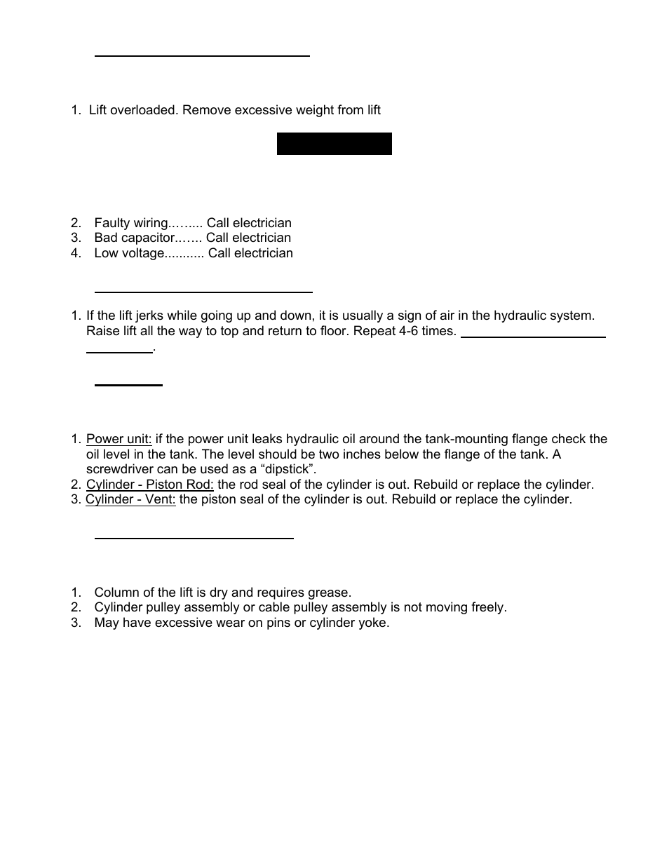 Warning | Direct Lift Pro9F User Manual | Page 22 / 32