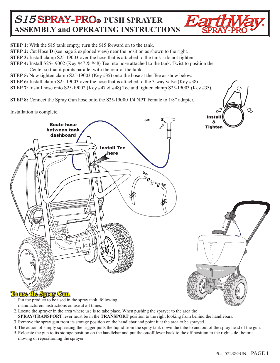 Earthway S15 SPRAY-PRO PUSH SPRAYER User Manual | 2 pages