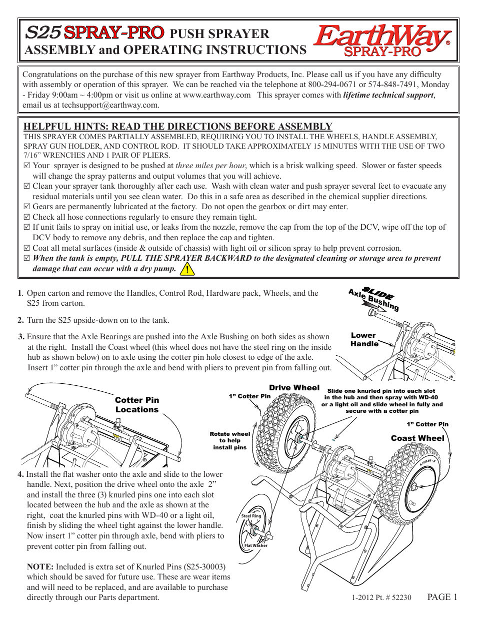 Earthway S25 SPRAY-PRO PUSH SPRAYER User Manual | 6 pages