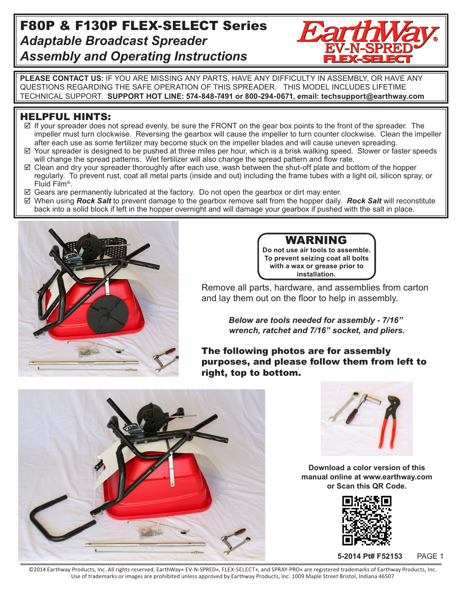 Earthway F130P FLEX-SELECT Series User Manual | 10 pages