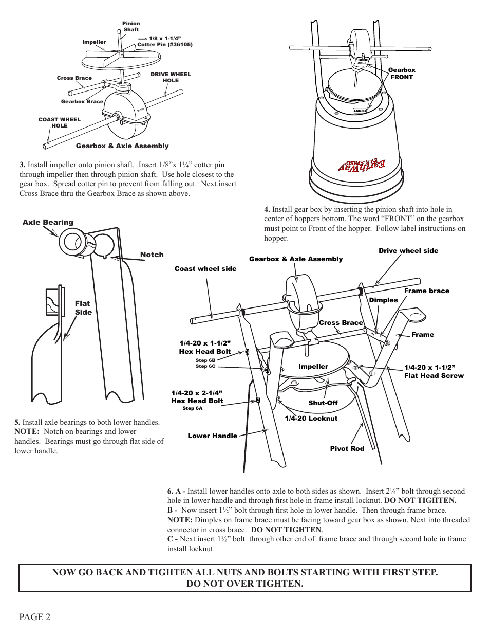 Earthway 2150 Commercial Broadcast Spreader User Manual | Page 2 / 6