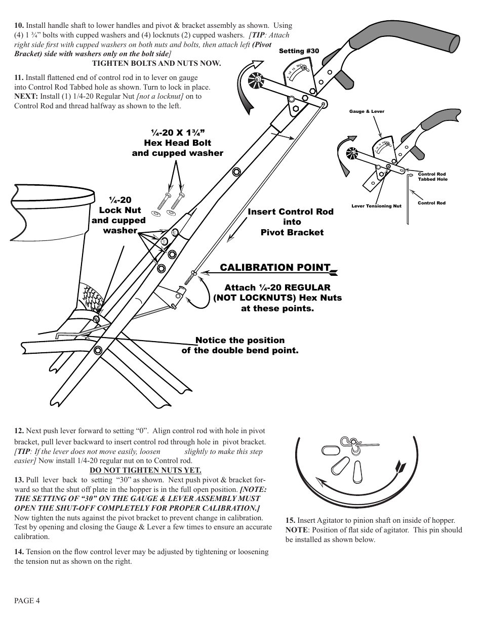 Calibration point | Earthway C22HDS Stainless Steel Professional 50lb/23kg Broadcast Spreader User Manual | Page 4 / 6