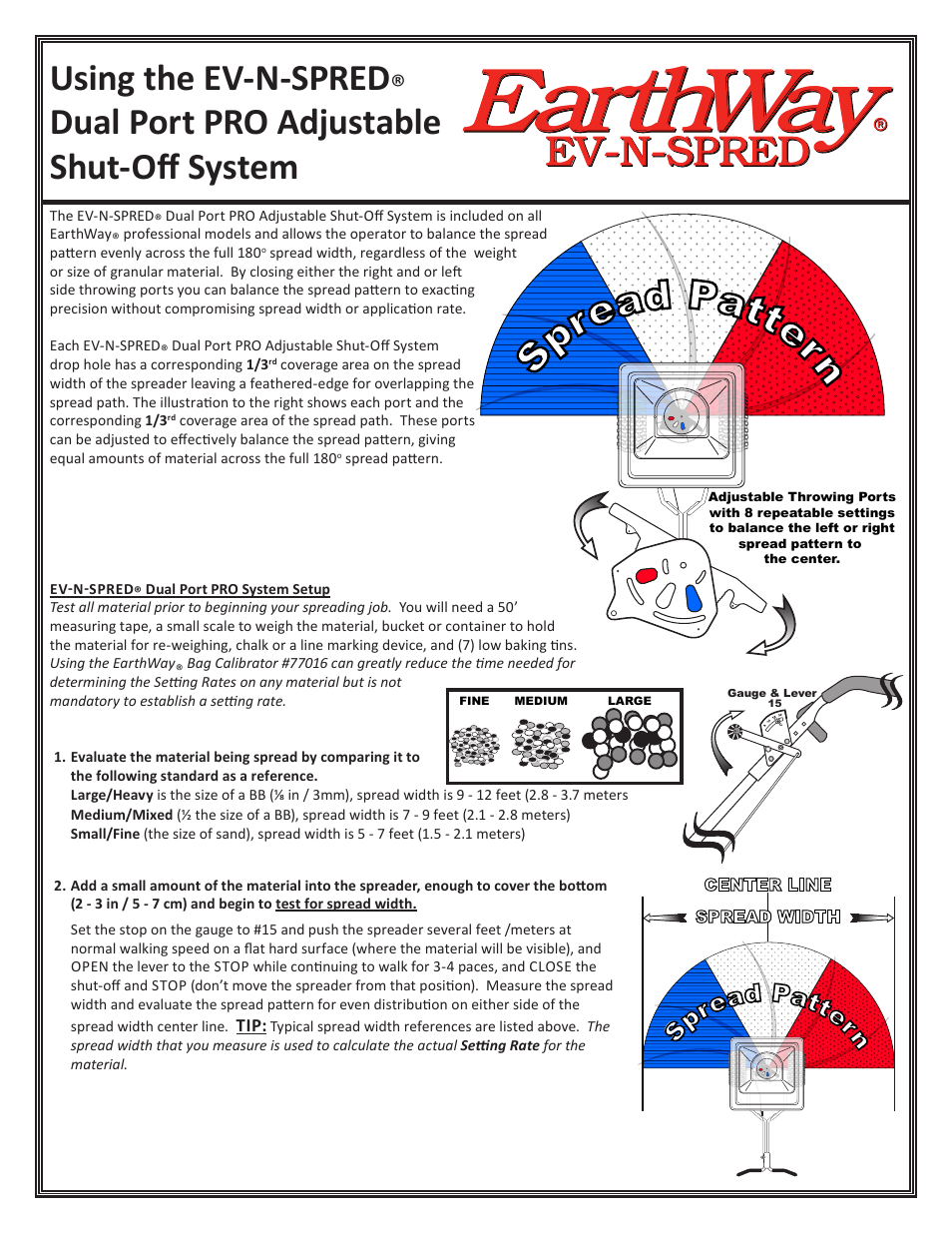 Earthway Spreader-Calibration User Manual | 4 pages