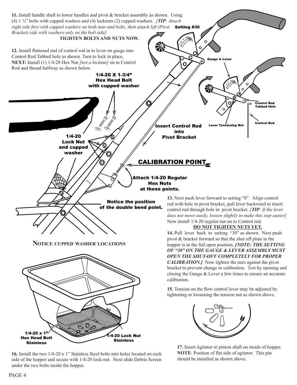 Calibration point, Page 4 | Earthway C24HDS Stainless Steel Professional 100lb/45kg Broadcast Spreader User Manual | Page 4 / 6