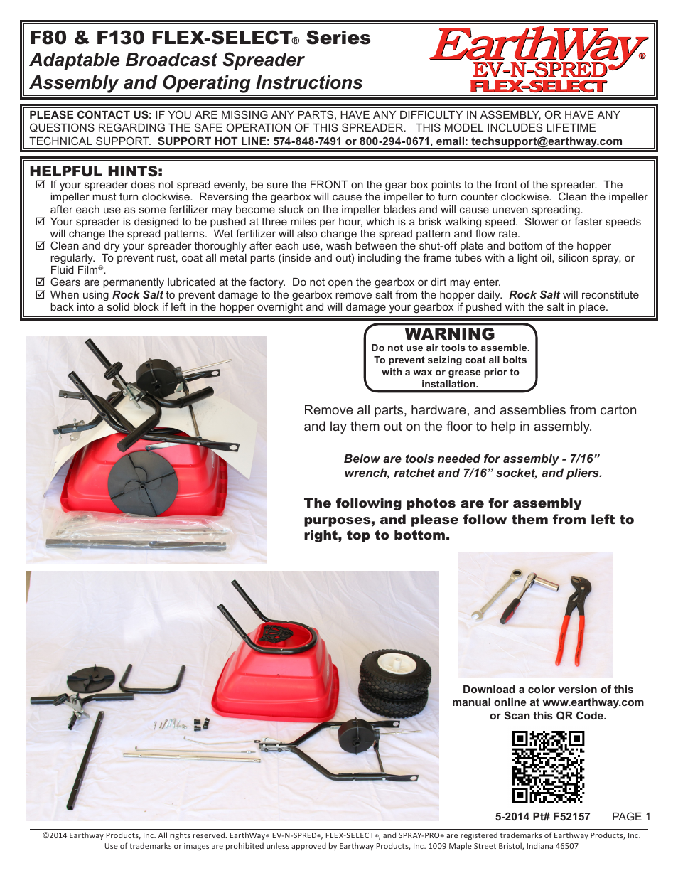 Earthway F80 Commercial Adaptable Broadcast Spreader User Manual | 11 pages