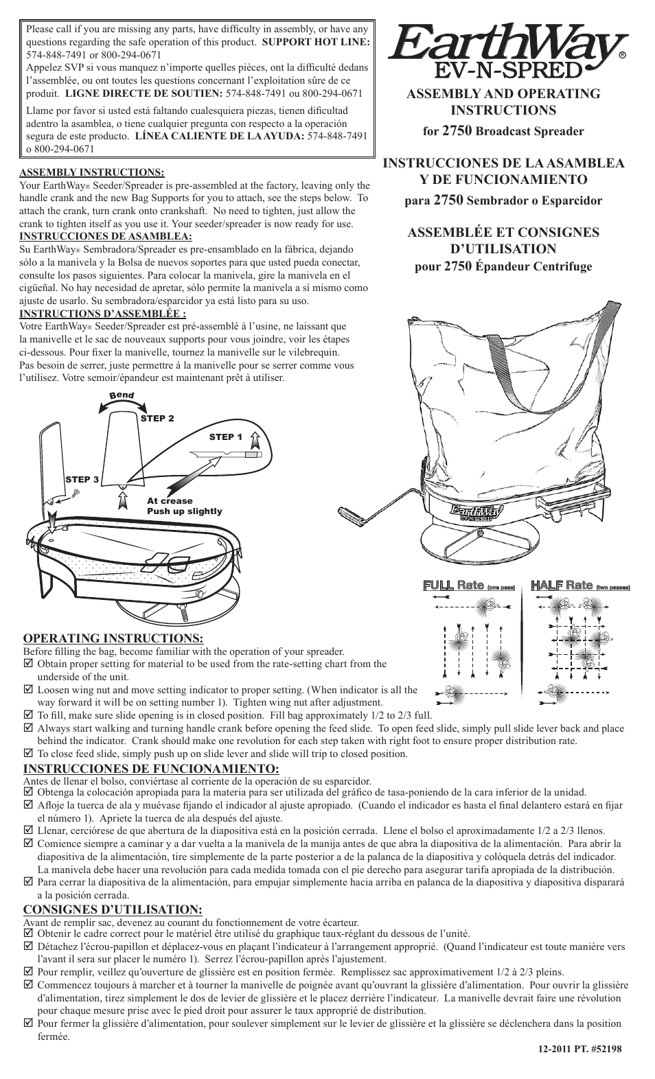 Earthway 2750 Nylon Bag Seeder/Spreader User Manual | 2 pages