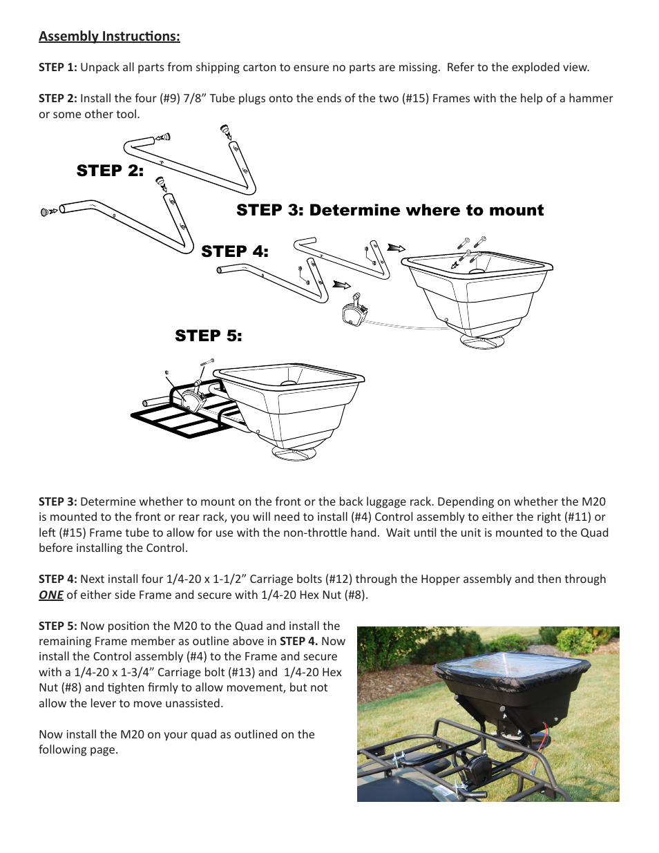 Earthway M20 12-Volt ATV Mount Broadcast Spreader User Manual | Page 2 / 6