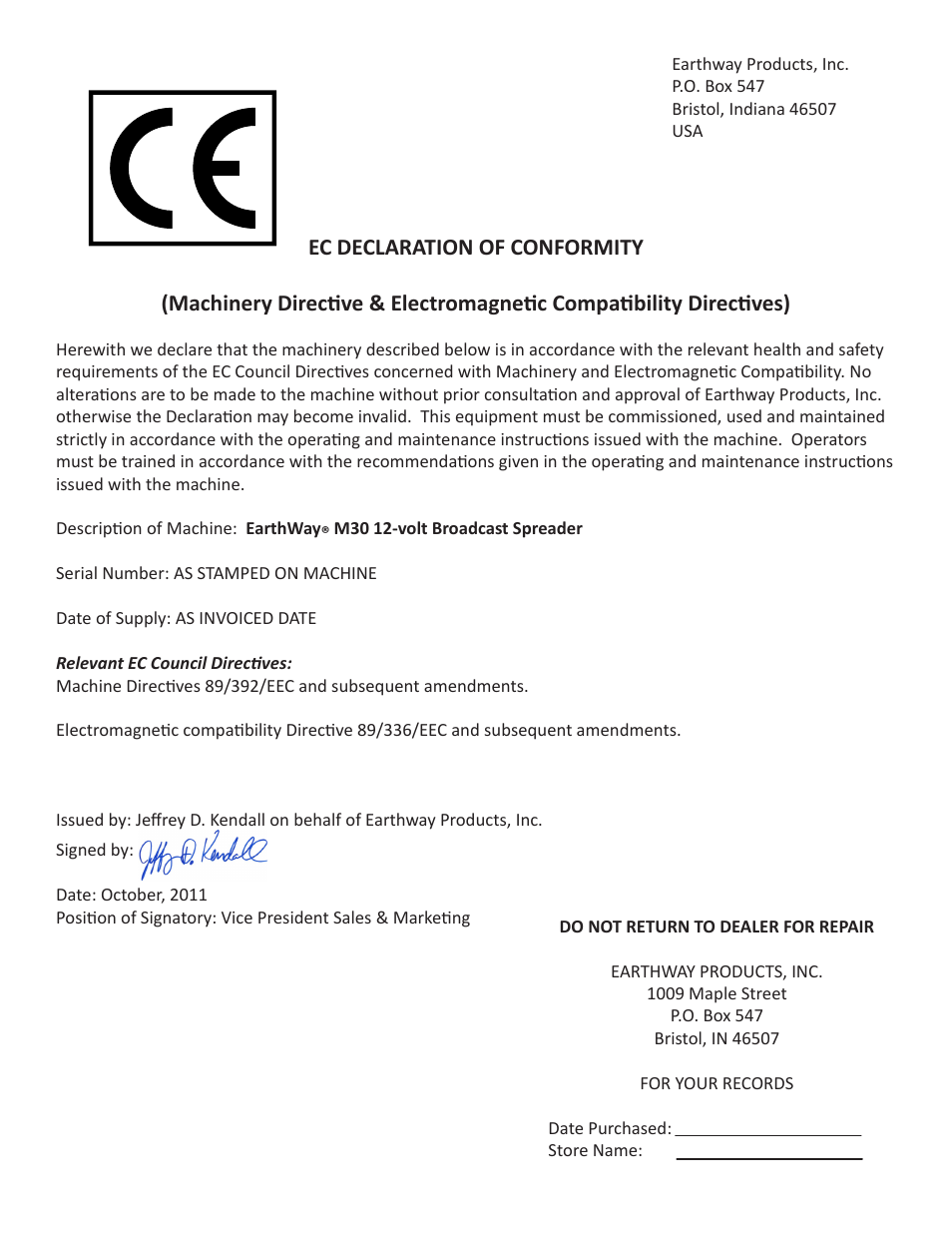 Earthway M30 12-Volt ATV Broadcast Spreader User Manual | Page 5 / 6