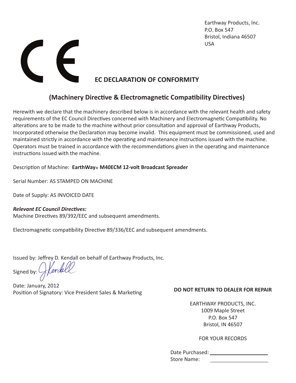 Earthway M40ECM 12-Volt Professional Broadcast Spreader User Manual | Page 5 / 6