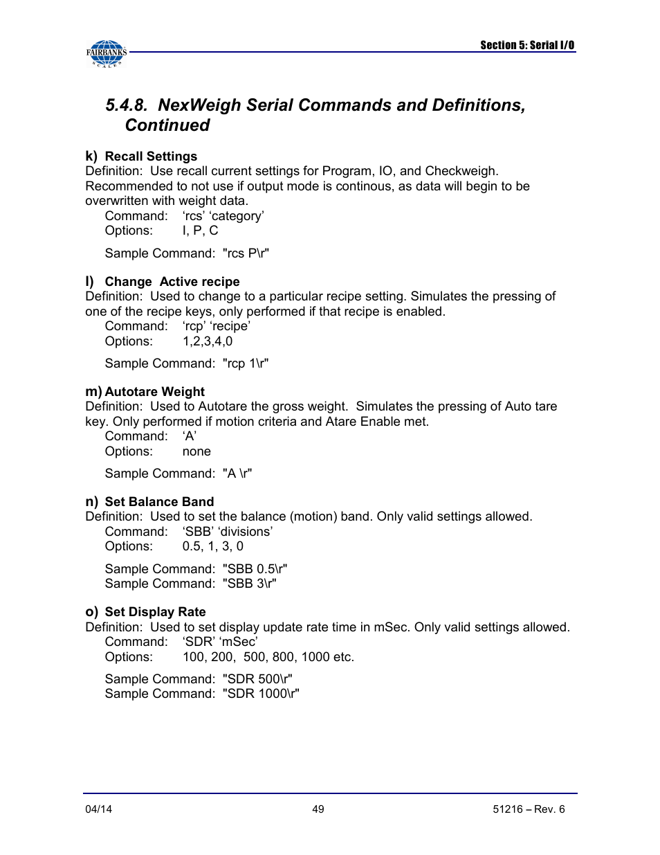 Fairbanks NexWeigh User Manual | Page 49 / 80