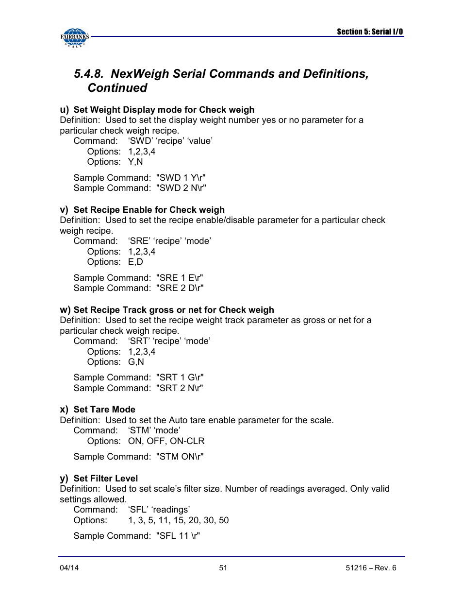 Fairbanks NexWeigh User Manual | Page 51 / 80