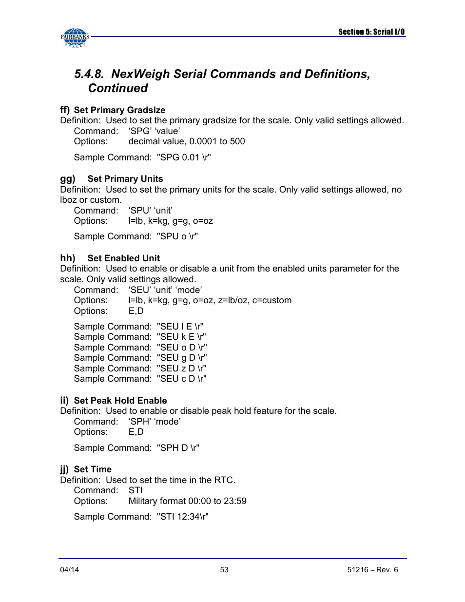 Fairbanks NexWeigh User Manual | Page 53 / 80