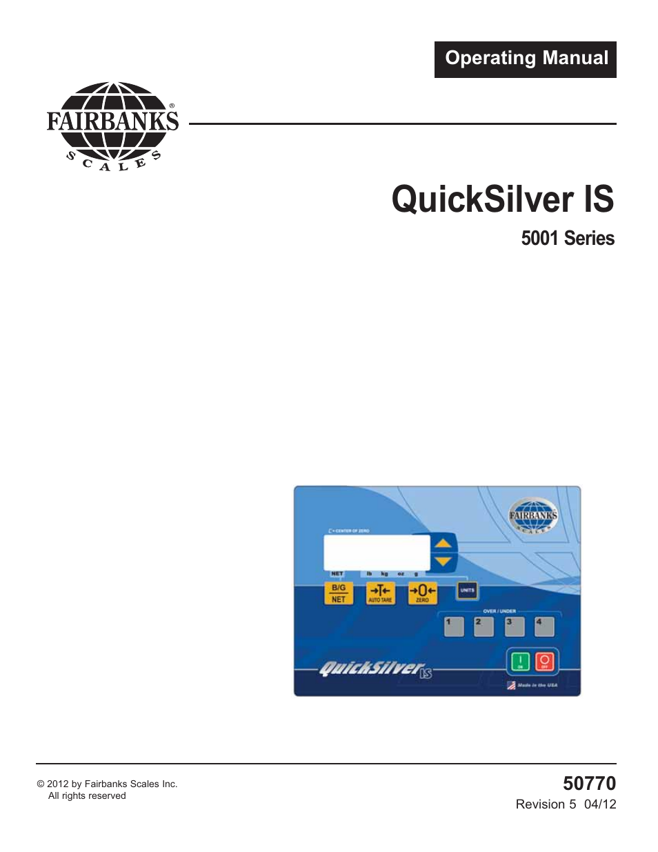 Fairbanks 5001 Series QuickSilver IS User Manual | 25 pages