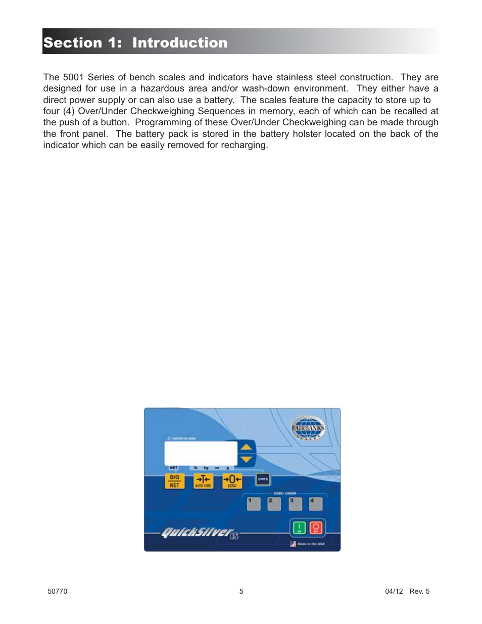Fairbanks 5001 Series QuickSilver IS User Manual | Page 5 / 25