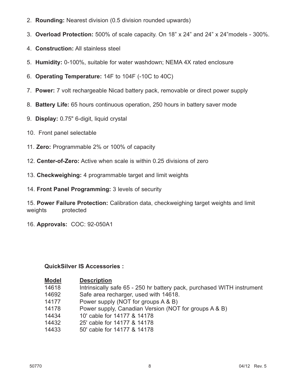 Fairbanks 5001 Series QuickSilver IS User Manual | Page 8 / 25