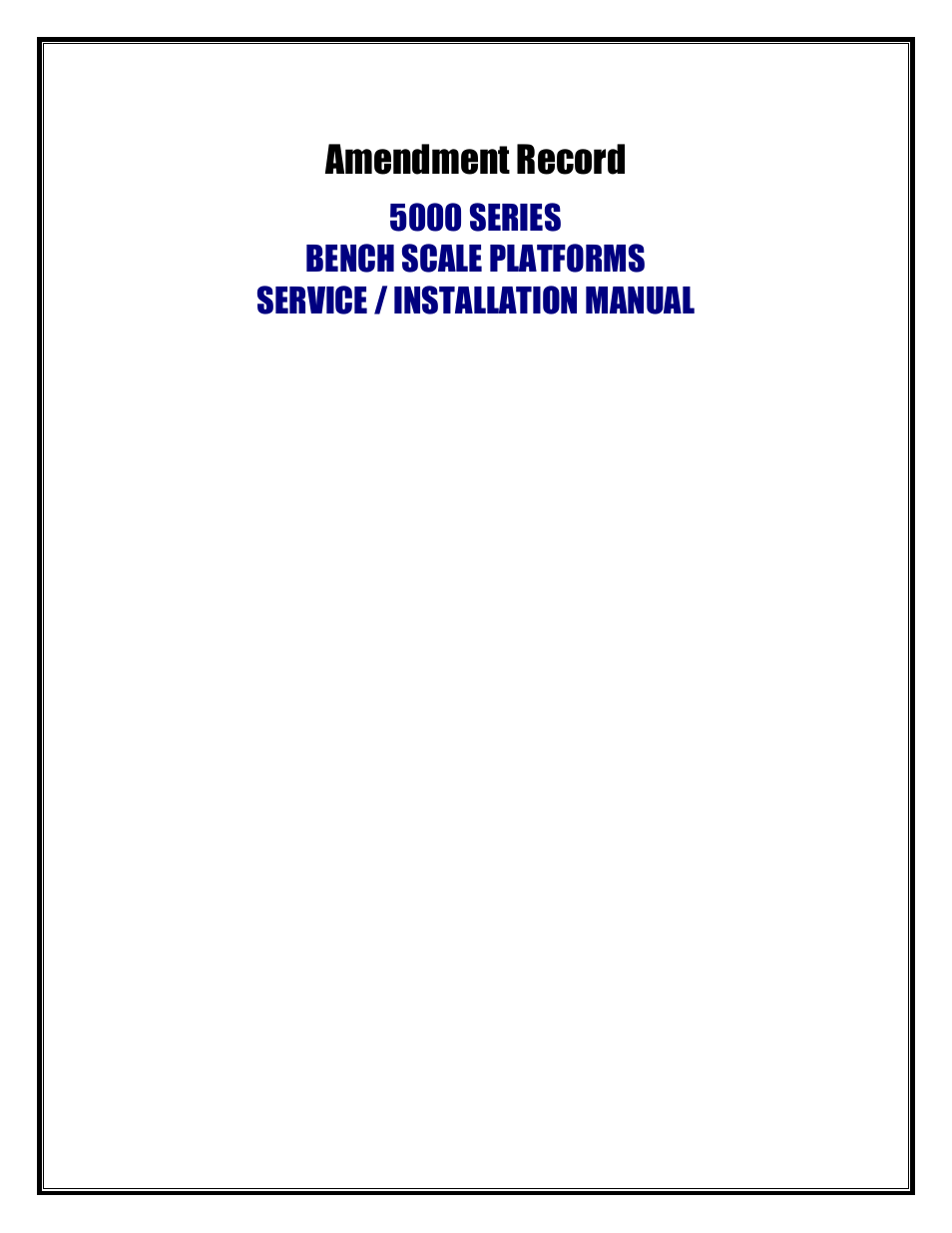 Amendment record | Fairbanks 5000 Series Bench Scale Platforms User Manual | Page 3 / 22